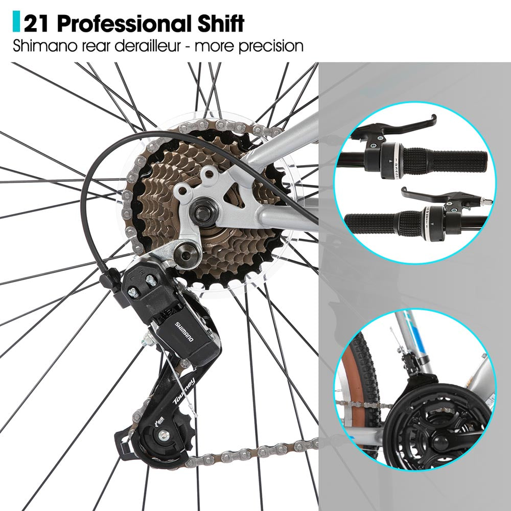 HILAND 26 Inch Mountain Bike for Mens and Womens with 21 Speeds