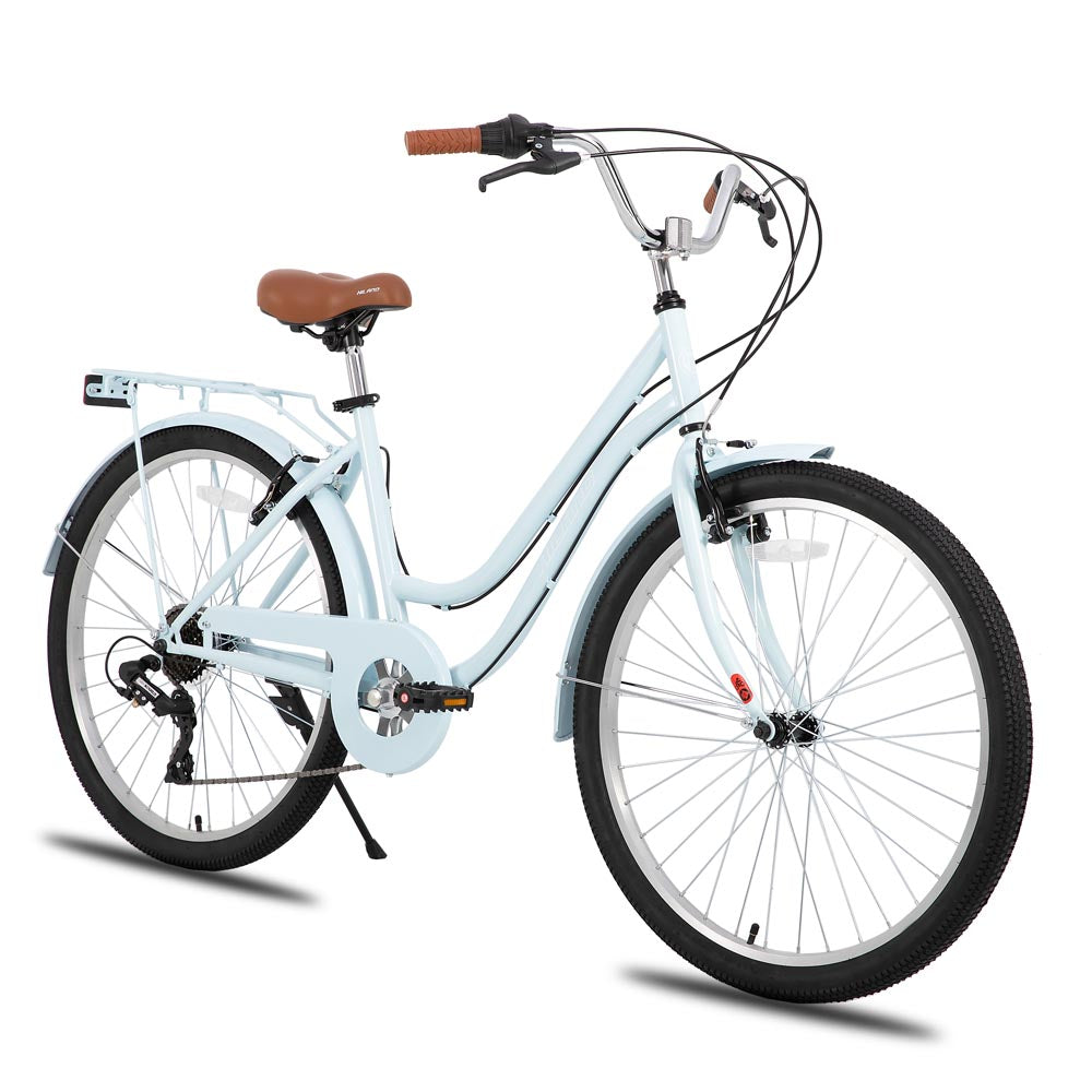 HILAND Breeze 26 inch Beach Cruiser Commuter Bike for Men and Women with Rear Rack