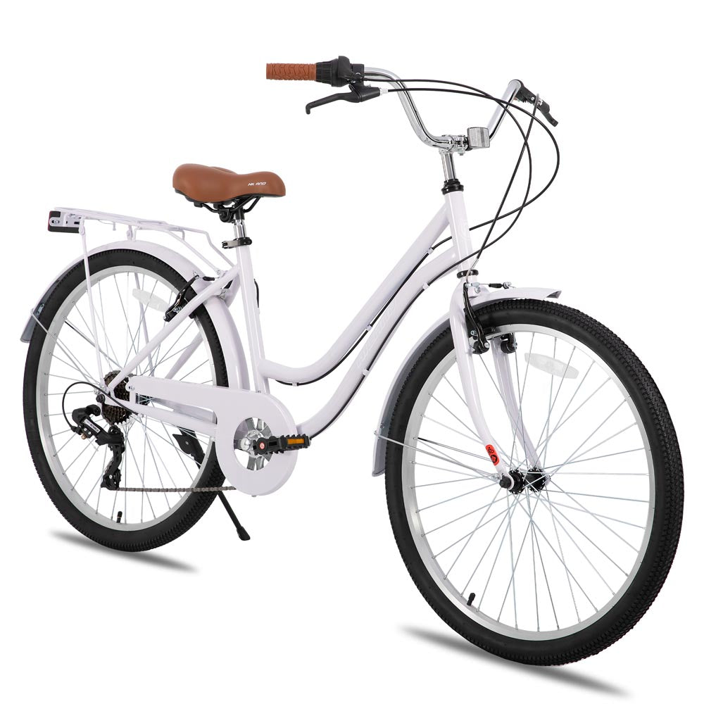 HILAND Breeze 26 inch Beach Cruiser Commuter Bike for Men and Women with Rear Rack