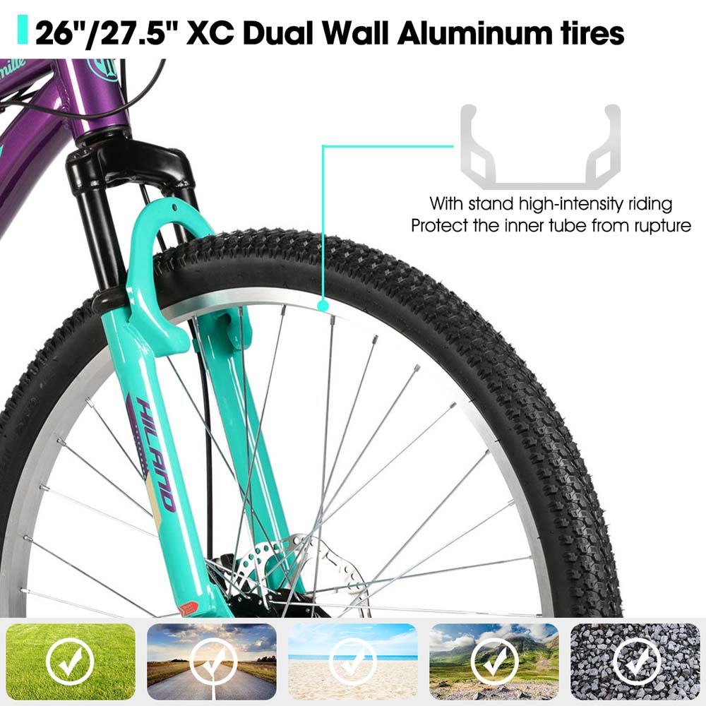 HILAND Gamille 2.0 | 26 Inch Mountain Bike for Women Girl Aluminum Frame MTB