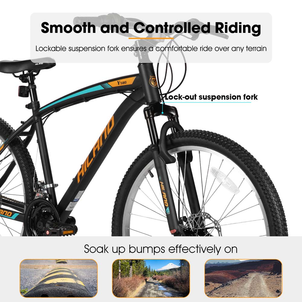 HILAND Ridge |26 Inch Mountain Bike 18 Speed Mountain Bicycle with Dual Disc Brake