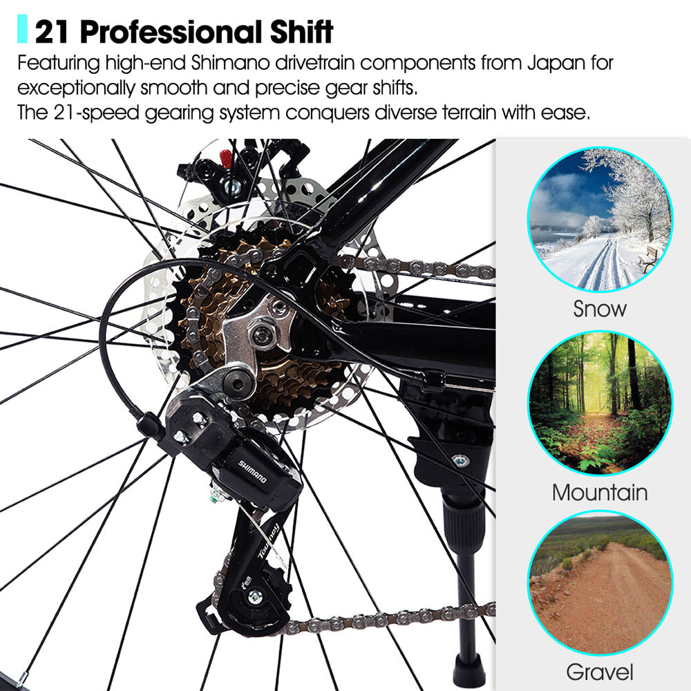 HILAND ZEAL 26 Inch Mens and Womens Mountain Bike 21 Speed Mountain Bicycle