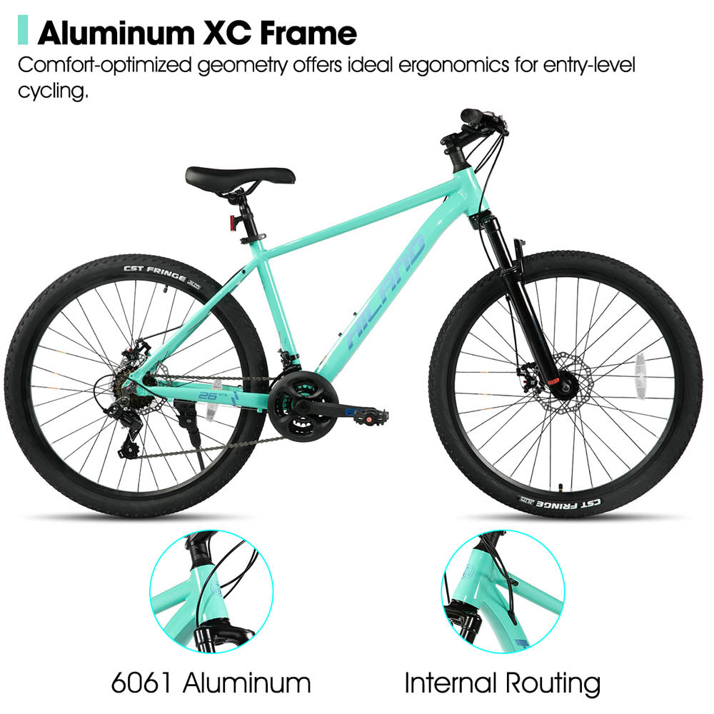 HILAND ZEAL 26 Inch Mens and Womens Mountain Bike 21 Speed Mountain Bicycle