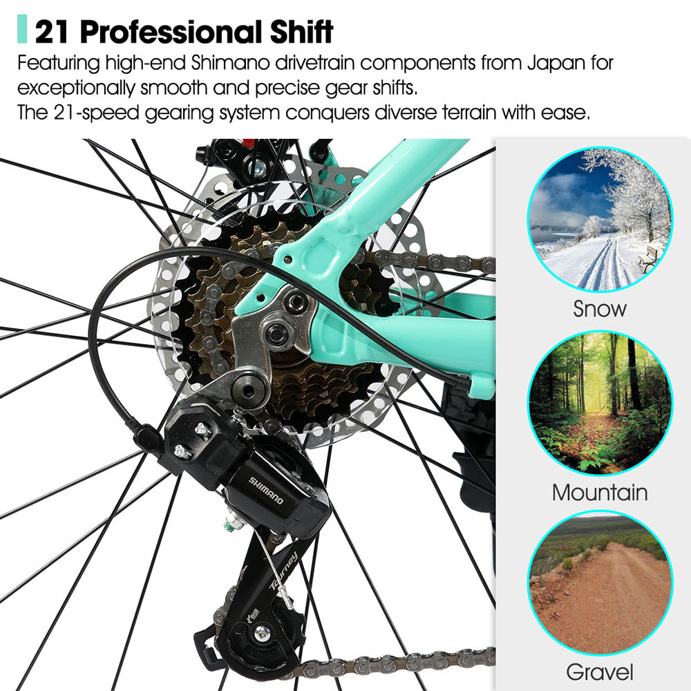 HILAND ZEAL 26 Inch Mens and Womens Mountain Bike 21 Speed Mountain Bicycle