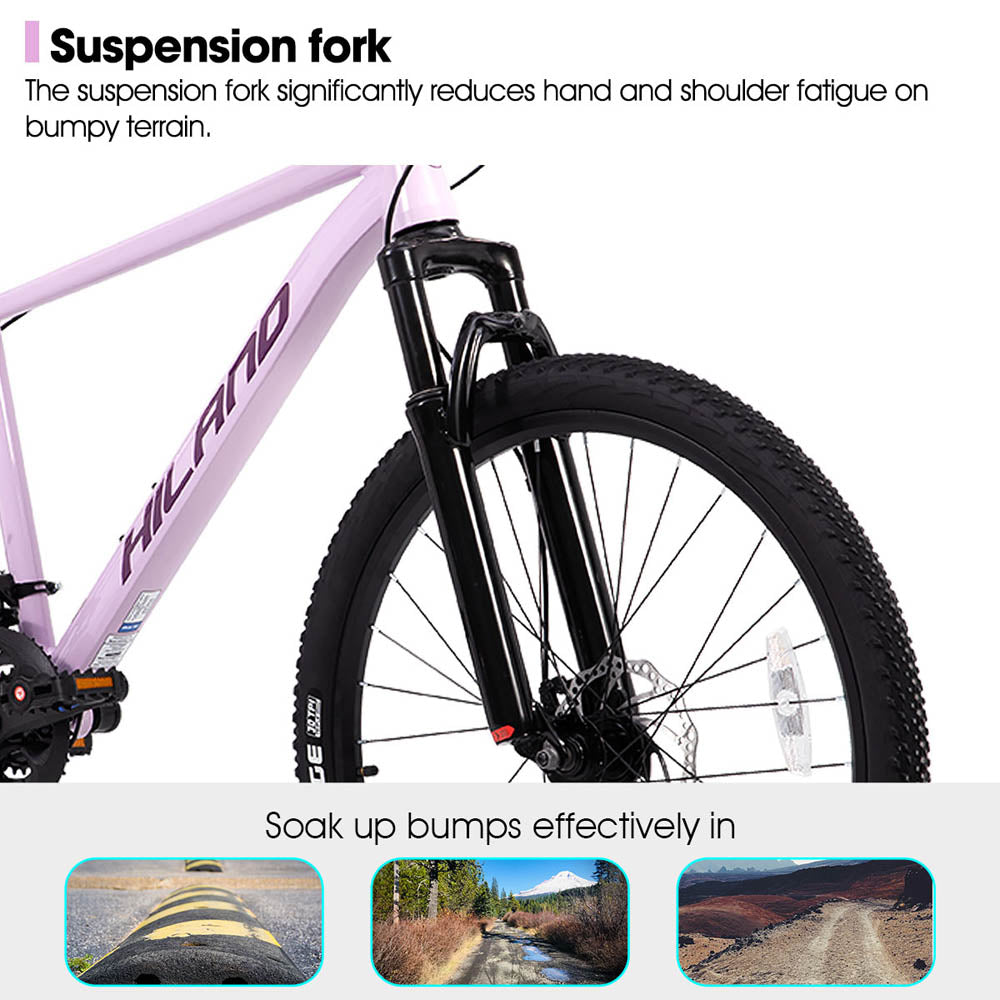 HILAND ZEAL 26 Inch Mens and Womens Mountain Bike 21 Speed Mountain Bicycle