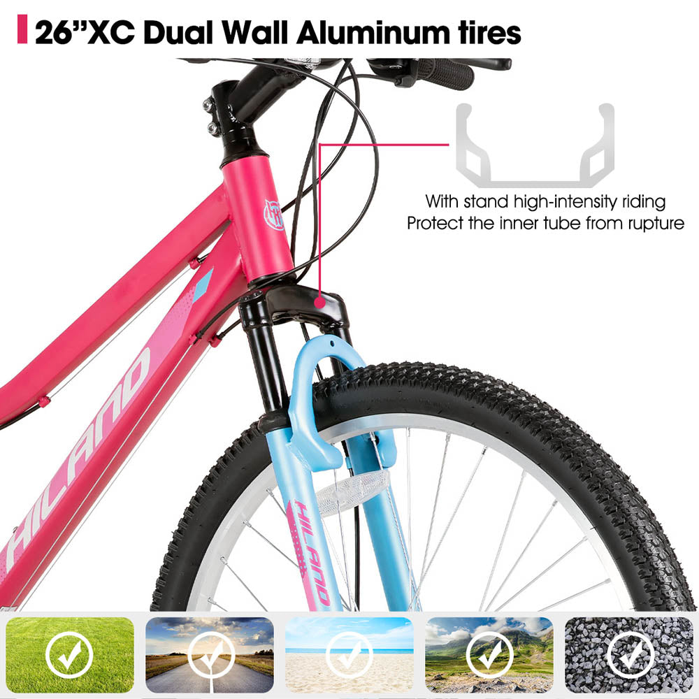Hiland Gamille 3.0 | 26 Inch Mountain Bike with Step-Through Frame