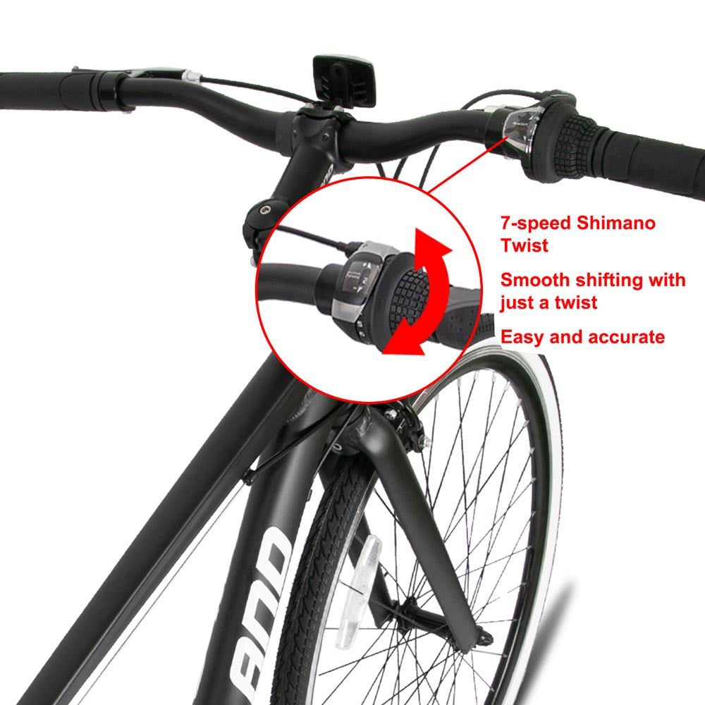Hiland Flow 700C Wheels Hybrid Bike for Mens and Womens Urban Commuter Bike