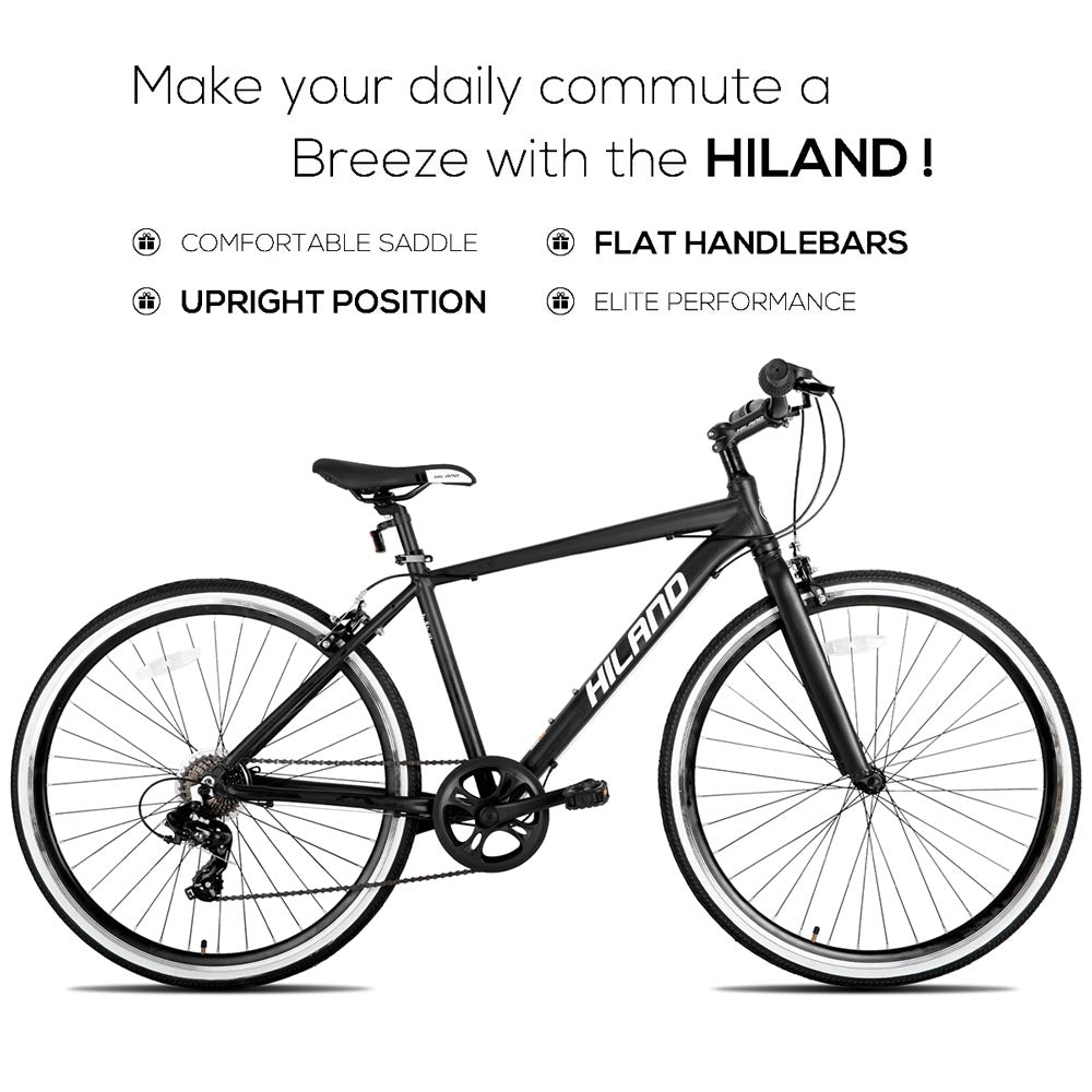 Hiland Flow 700C Wheels Hybrid Bike for Mens and Womens Urban Commuter Bike
