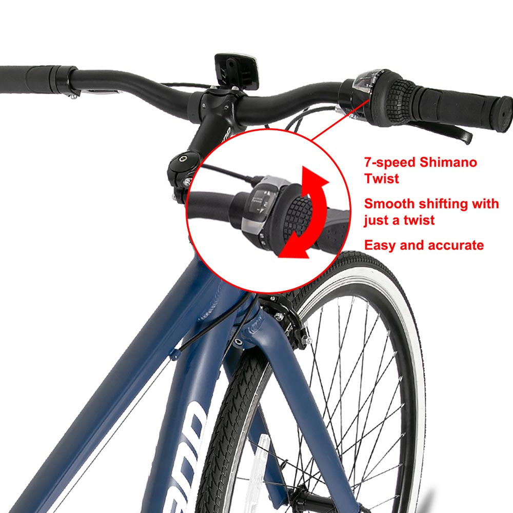 Hiland Flow 700C Wheels Hybrid Bike for Mens and Womens Urban Commuter Bike