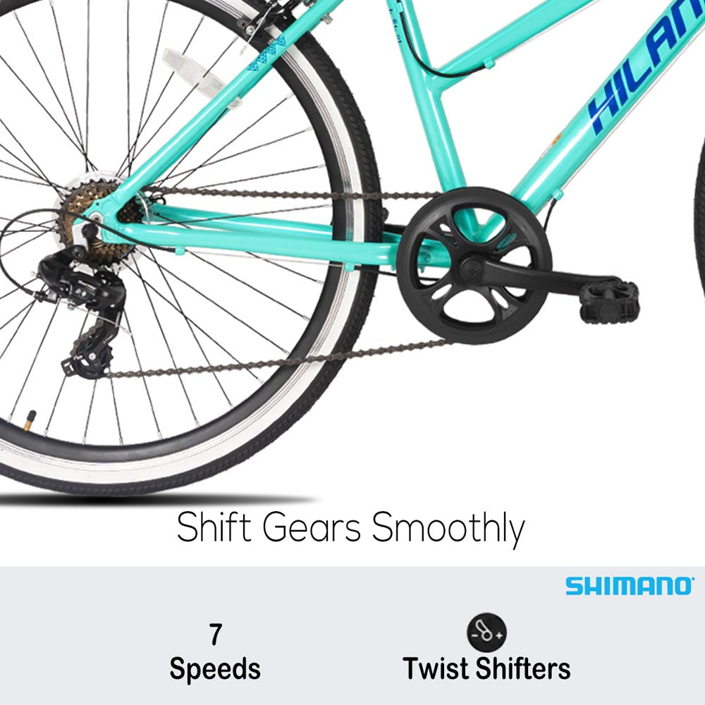 Hiland Flow 700C Wheels Hybrid Bike for Mens and Womens Urban Commuter Bike
