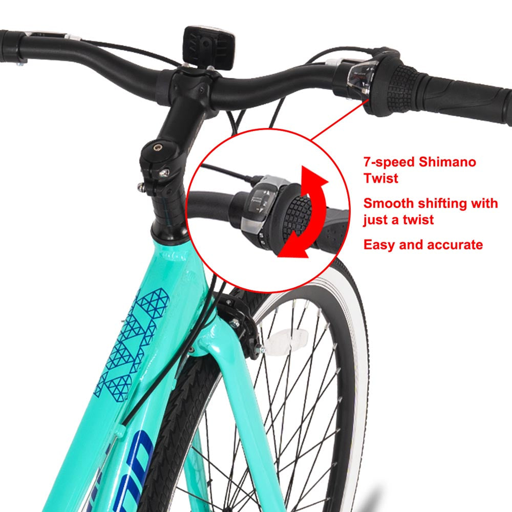Hiland Flow 700C Wheels Hybrid Bike for Mens and Womens Urban Commuter Bike