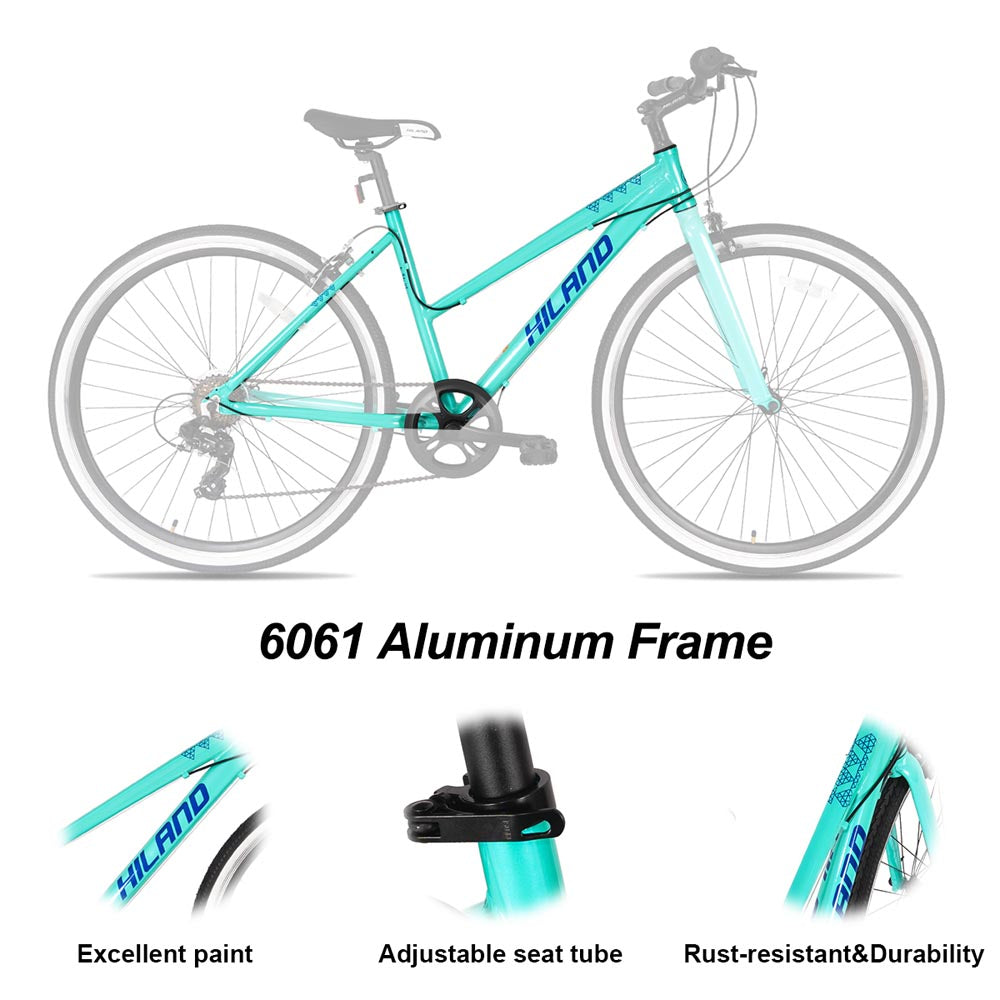 Hiland Flow 700C Wheels Hybrid Bike for Mens and Womens Urban Commuter Bike
