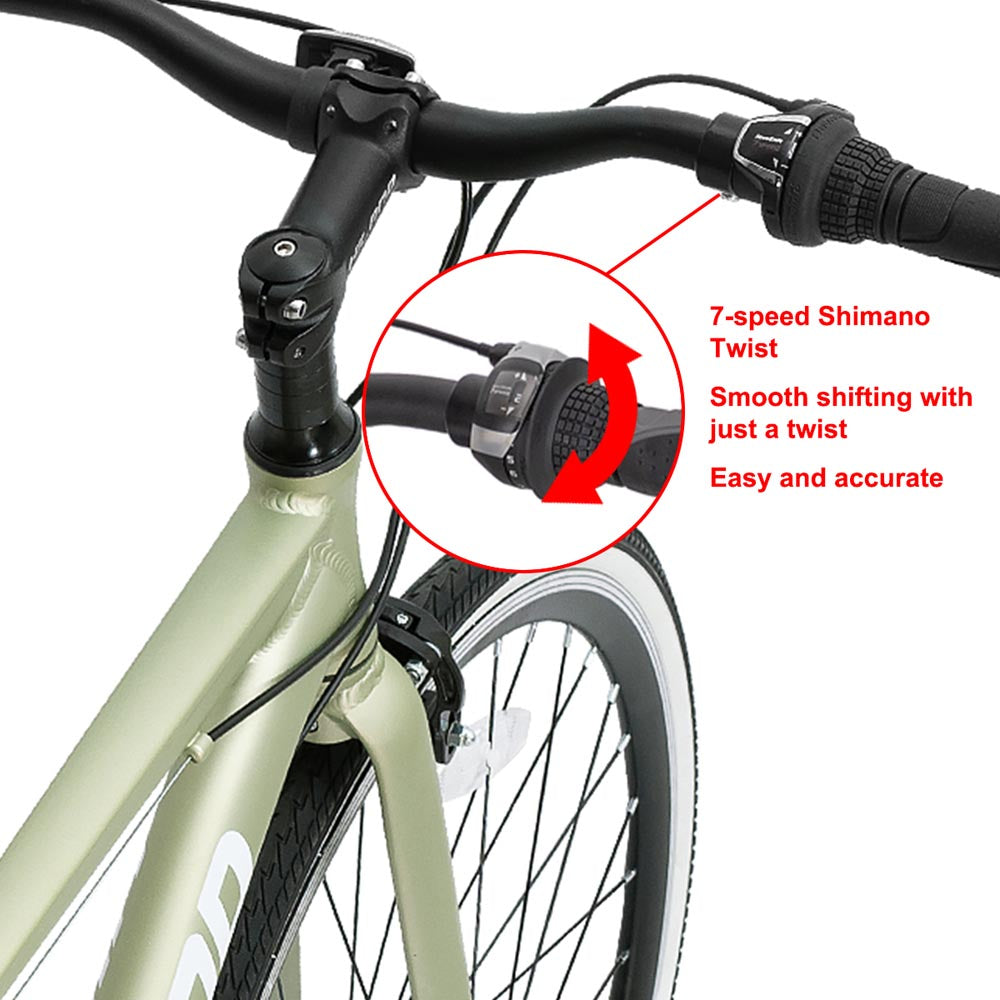 Hiland Flow 700C Wheels Hybrid Bike for Mens and Womens Urban Commuter Bike