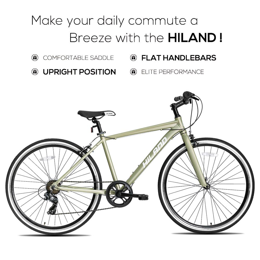 Hiland Flow 700C Wheels Hybrid Bike for Mens and Womens Urban Commuter Bike