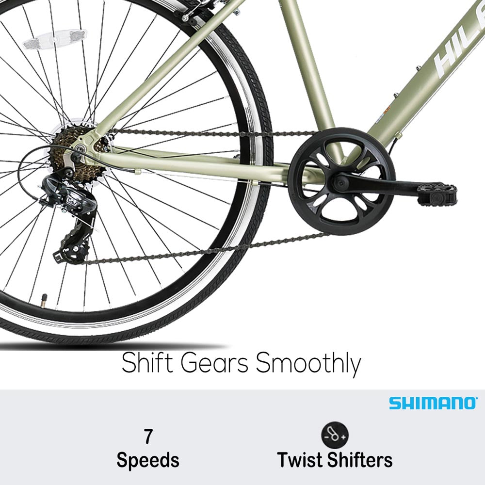 Hiland Flow 700C Wheels Hybrid Bike for Mens and Womens Urban Commuter Bike