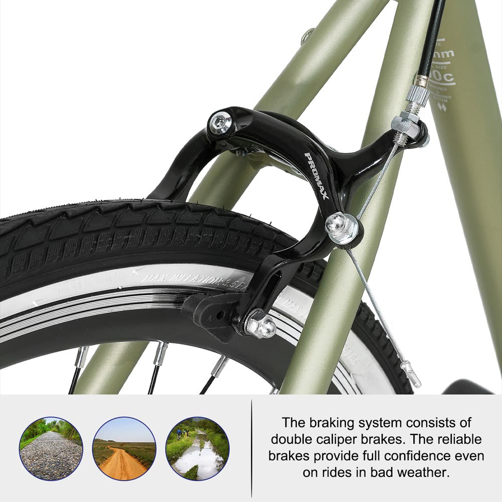 Hiland Flow 700C Wheels Hybrid Bike for Mens and Womens Urban Commuter Bike