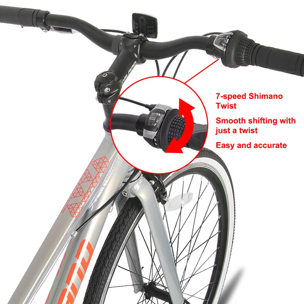 Hiland Flow 700C Wheels Hybrid Bike for Mens and Womens Urban Commuter Bike