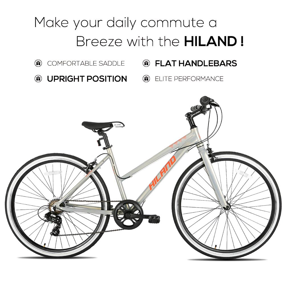 Hiland Flow 700C Wheels Hybrid Bike for Mens and Womens Urban Commuter Bike