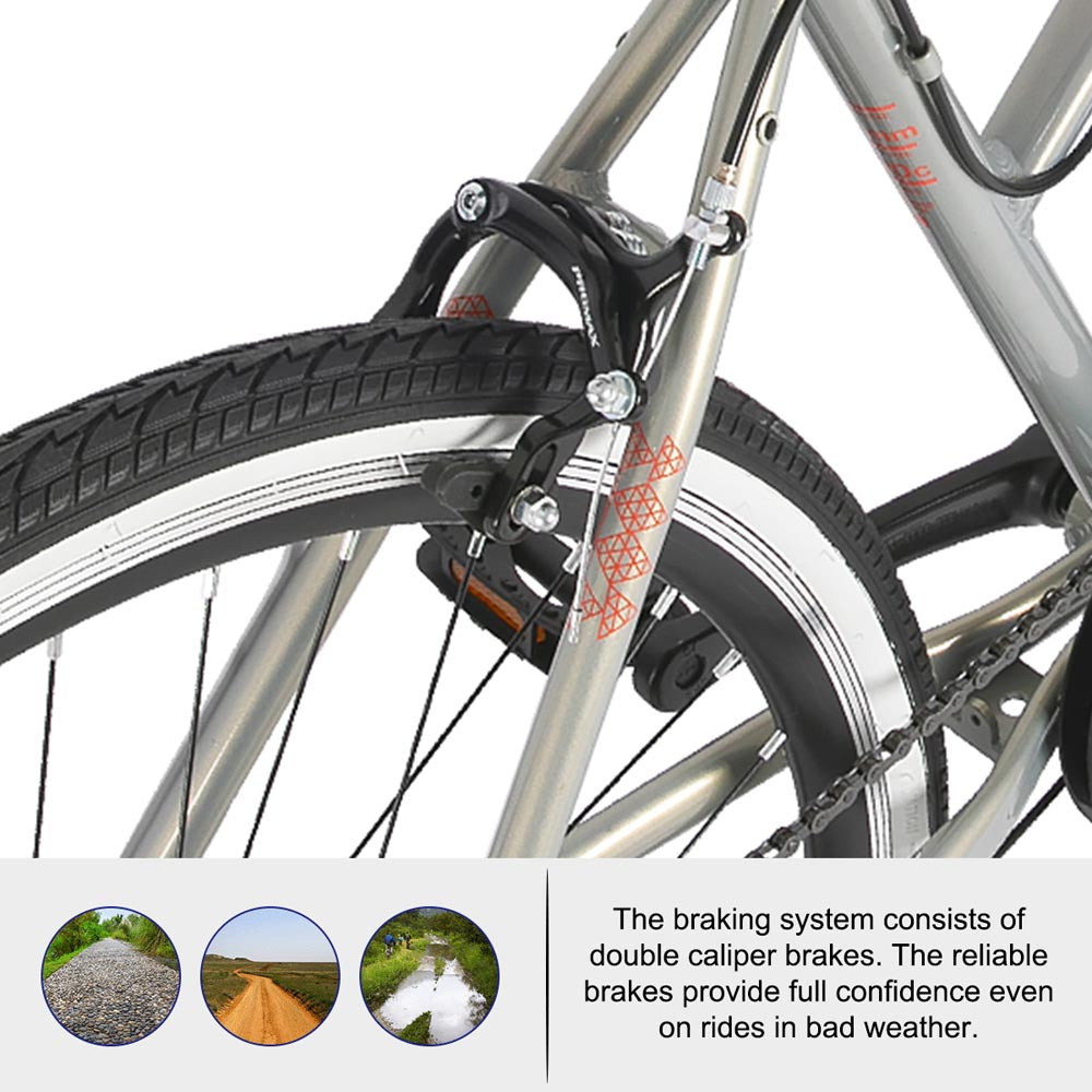 Hiland Flow 700C Wheels Hybrid Bike for Mens and Womens Urban Commuter Bike