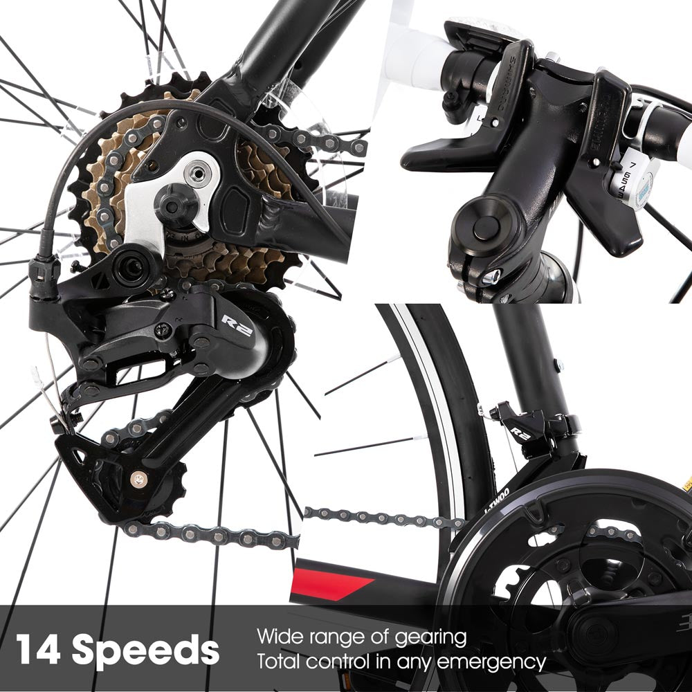HILAND Alliance 1.0 | 700C Road Bike, 14 Speeds Sport Bike, Light Weight Aluminum Frame