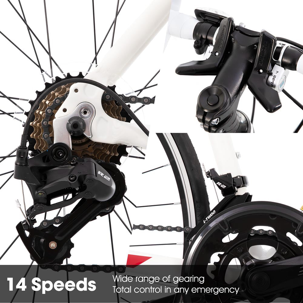HILAND Alliance 1.0 | 700C Road Bike, 14 Speeds Sport Bike, Light Weight Aluminum Frame